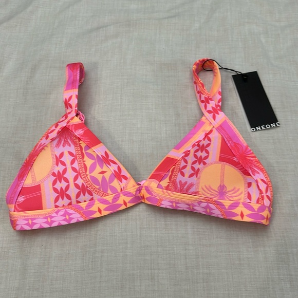 Pink Colorful Bikini Top One One Swim - Picture 3 of 4